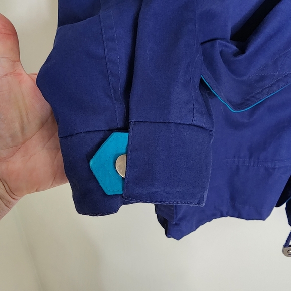 Vintage Towne London Fog 80's Women's Blue & Teal Button & Zip Jacket Med Casual - Picture 5 of 14